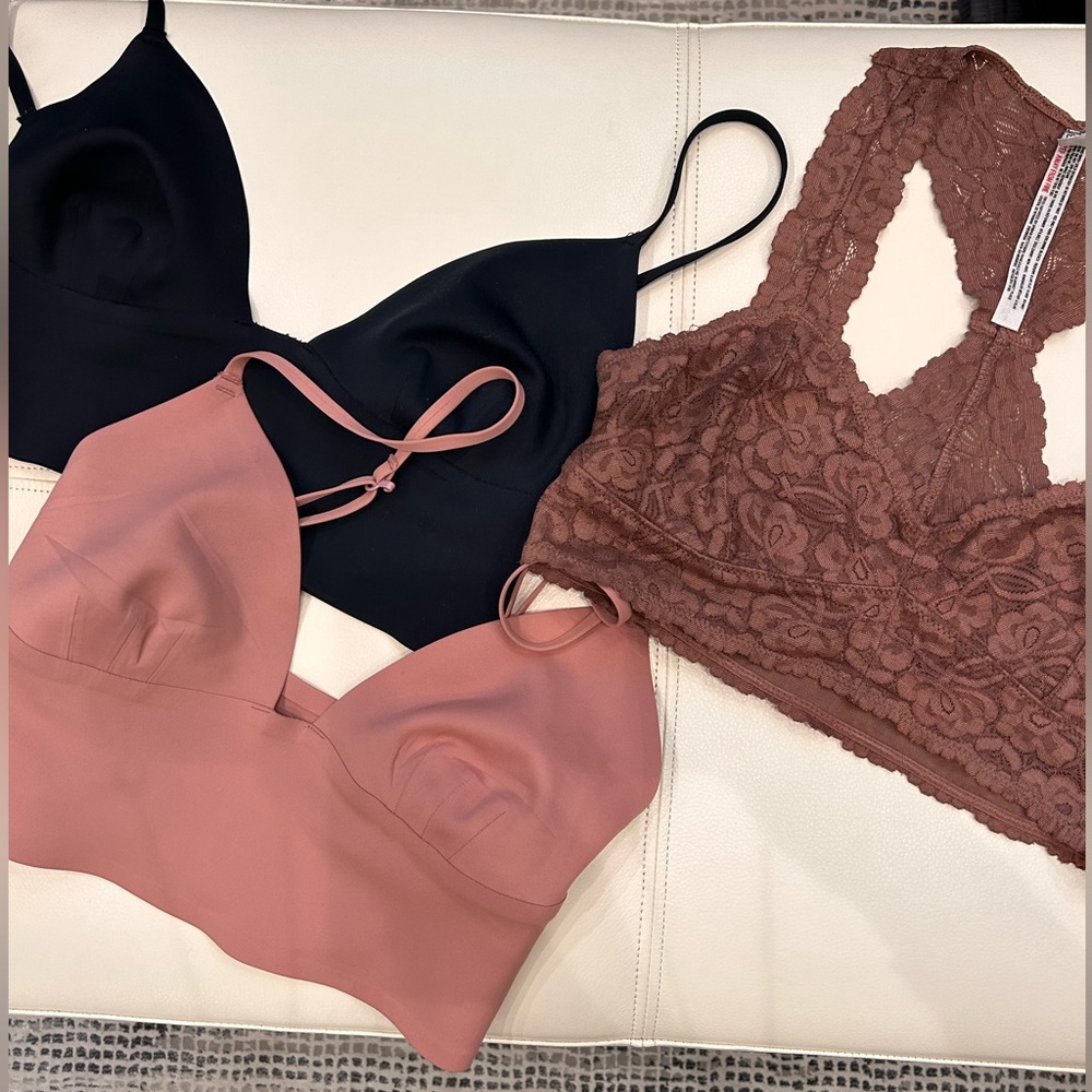 (SOLD) NOT ACTIVE Free People Bralette Lot of 3 Size Small